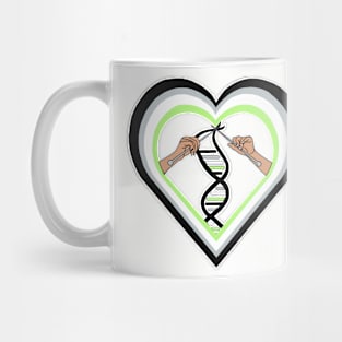 Agender Pride Flag Knitted DNA Heart Mug